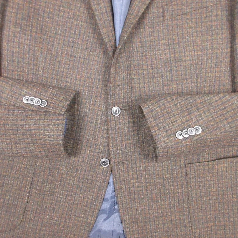 Jos A Bank Jacket Mens 46‎ R Brown Plaid Wool Blazer Tailored Fit Signature EUC